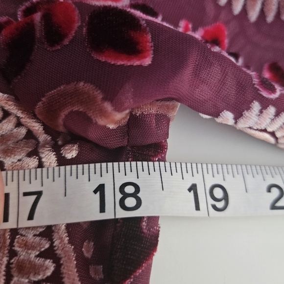 Chelsea & Violet Maroon Velvet Boho Paisley Jumpsuit Sz Medium Fairycore NWT - Picture 9 of 14